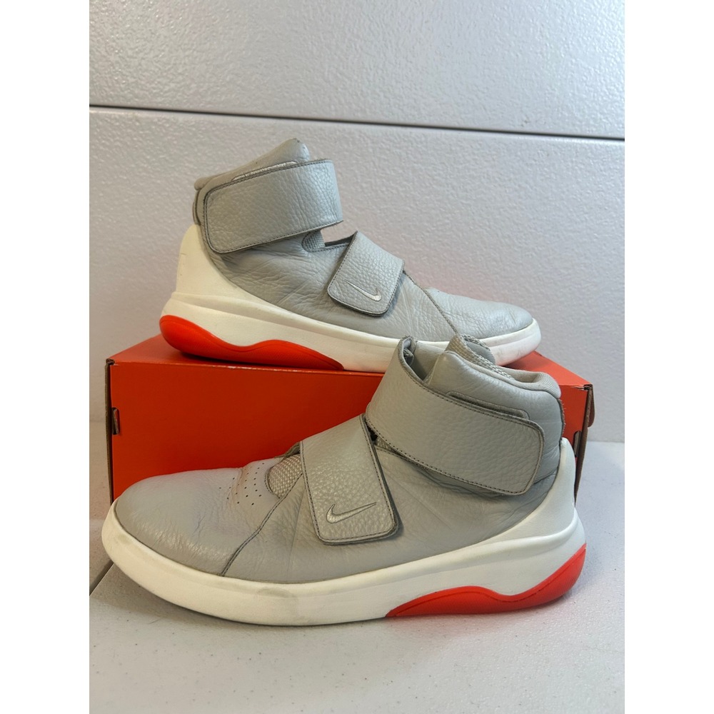 Nike Marxman Premium Wolf Grey Orange High Top Sneakers Mens 9.5 #2369